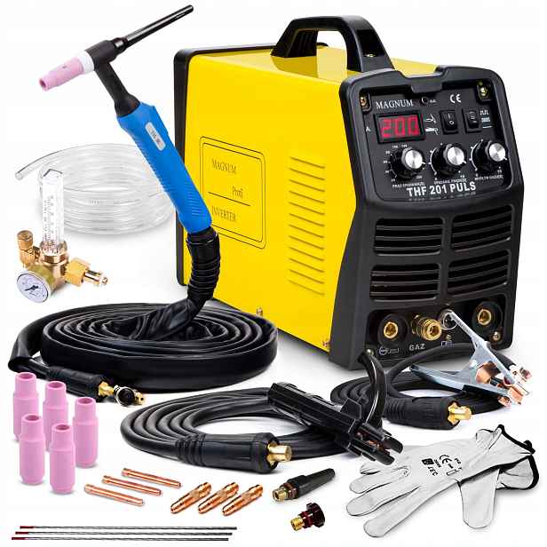 Svářečka Tig DC Magnum Thf 201 Puls Mma 230V 200A Igbt Hf Držák 4M Sada