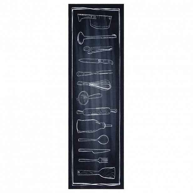 vidaXL Kuchyňský koberec Černá 150 x 45 cm samet