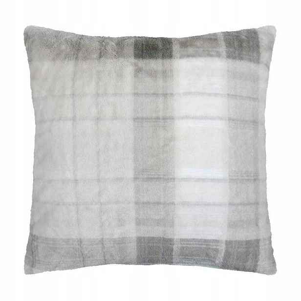 Plyšový Polštář Polyester Šedá Mřížka 60 X 60 CM