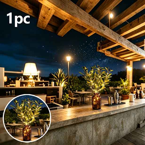 TEMU 1ks 20-LED simulované olivové větvičky řetězové světla, vhodné pro obývací pokoj, ložnici, konferenční místnost, dvůr, zahradu, kempování,