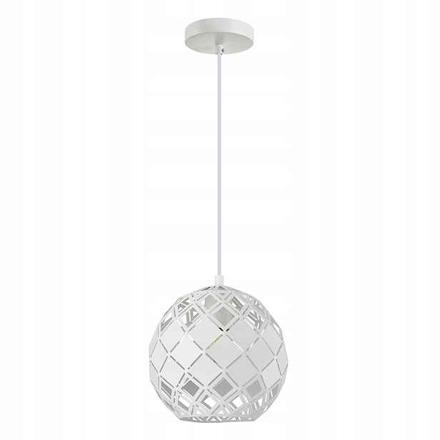 Závěsná lampa Italux Paulela bílá, ocelová, nastavitelná, E27, IP20