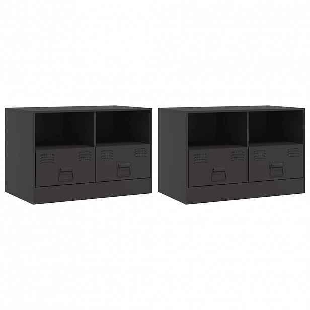 vidaXL TV skříňky 2 ks černé 67 x 39 x 44 cm ocel