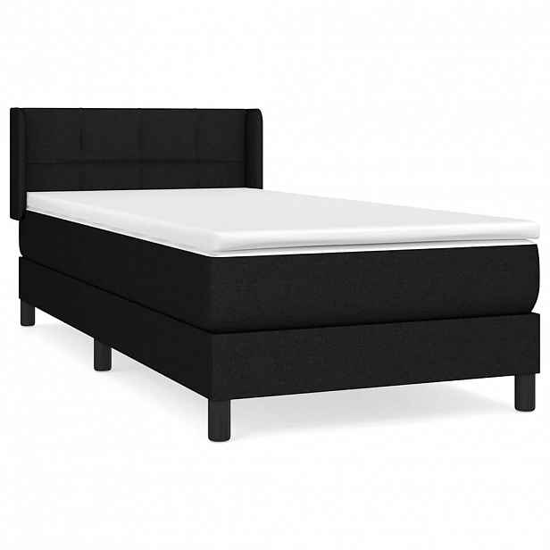 vidaXL Box spring postel s matrací černá 90x190 cm textil