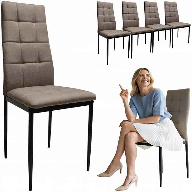 4 Křesla Solden Káva s mlékem Čalouněná Ergonomická jídelna Kuchyně