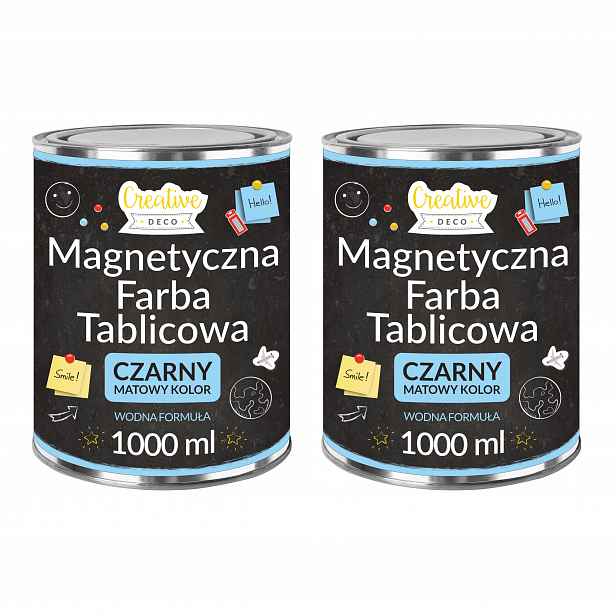 Barva magnetická tabulová 2v1 nástěnná černá na nábytek stěn dřeva 2 x 1L