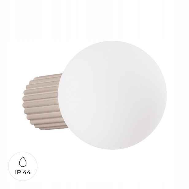 Sollux Lighting Halo nástěnné svítidlo taupe IP44 mléčná koule sklo 1xG9 8W
