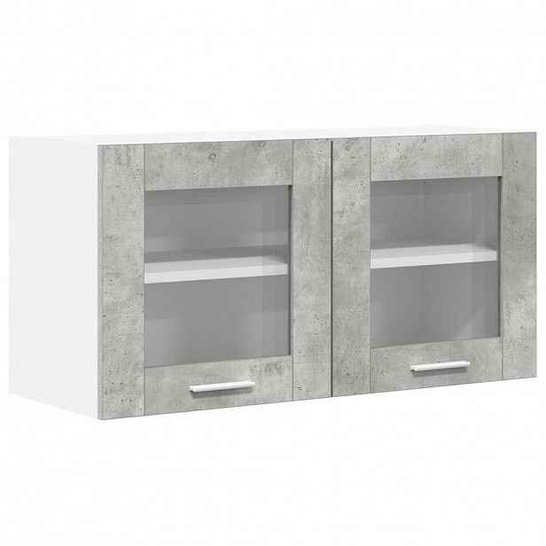 vidaXL Závěsná skříňka Betonová šedá a bílá 80 x 31 x 40 cm