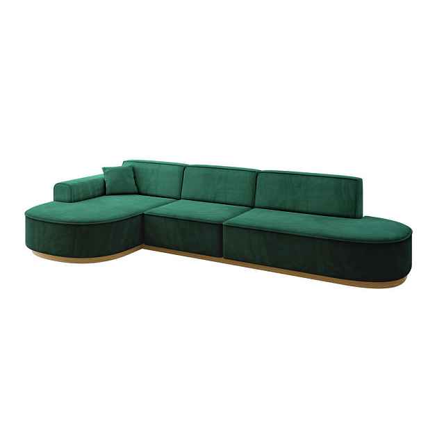 ALTDECOR ROHOVÁ SEDAČKA s otomanem, levá MARI-L2-v2 328x171x83 Zelená Velur