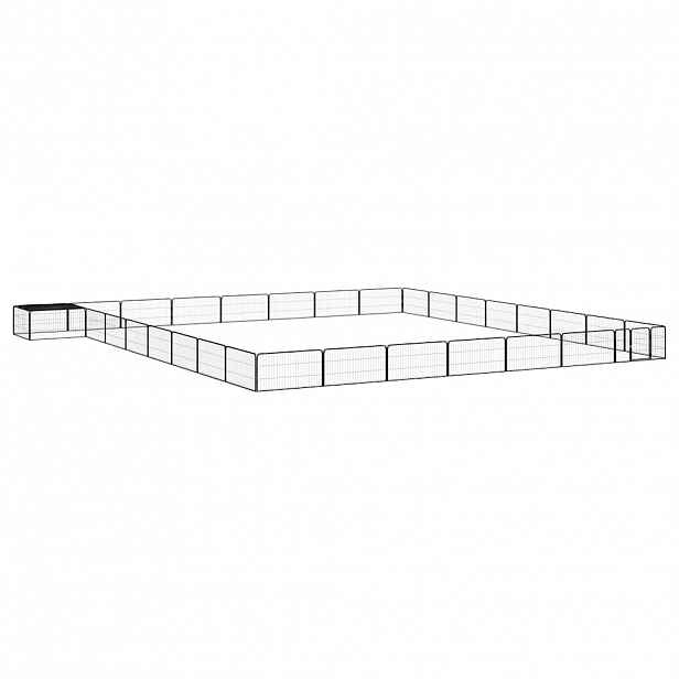 vidaXL 32panelová ohrádka pro psy černá 100 x 50 cm práškovaná ocel