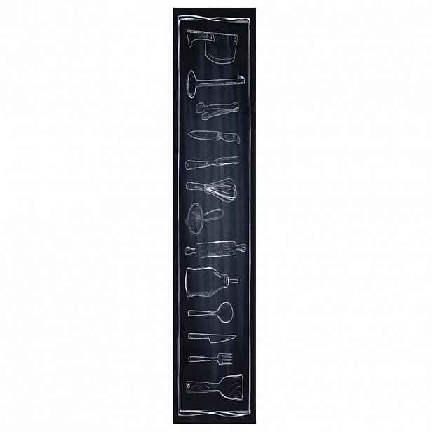 vidaXL Kuchyňský koberec Černá 300 x 60 cm samet