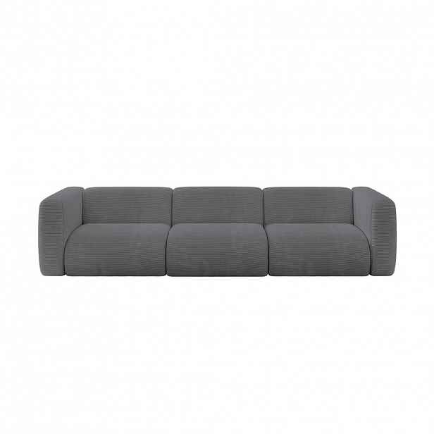 ALTDECOR MODULÁRNÍ pohovka MIRA-S2, 3místná, 319 × 89 × 70 cm, tmavě šedá, manšestr