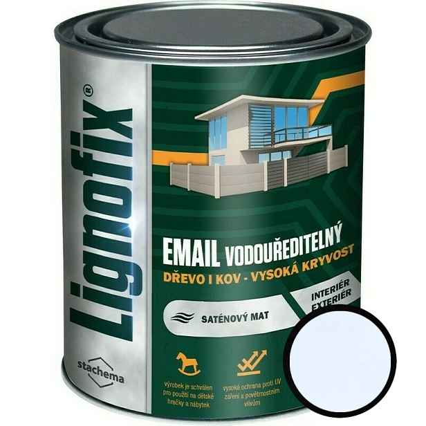 Barva vrchní Lignofix EMAIL vodouředitelný bílá 0,75 l
