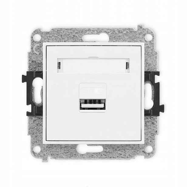 Nástěnná Usb nabíječka Karlik Deco jednoduchá 5V 2A 10W Usb-a Bílá MCUSB-3