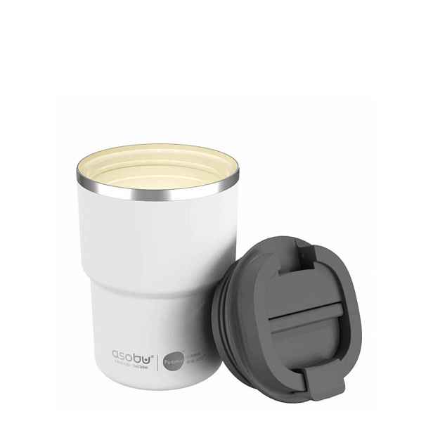 Termohrnek Asobu Coffee Express 360 Ml Bílý Keramický Vnitřní Povrch