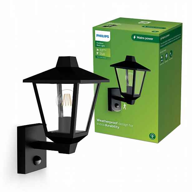 Zahradní nástěnné svítidlo Venkovní lampa Latarnia E27 IP44 s pohybovým senzorem