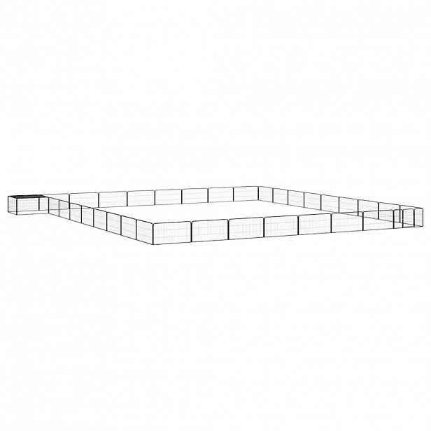 vidaXL 36panelová ohrádka pro psy černá 100 x 50 cm práškovaná ocel