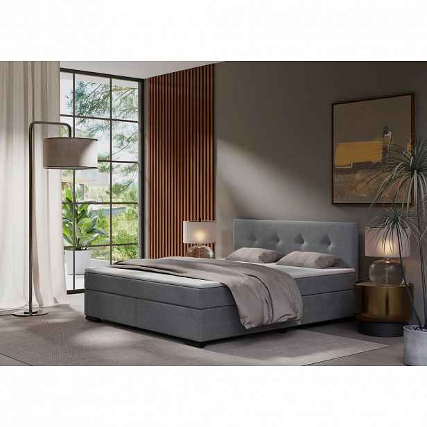 MID.YOU POSTEL BOXSPRING, 180/200 cm, světle šedá