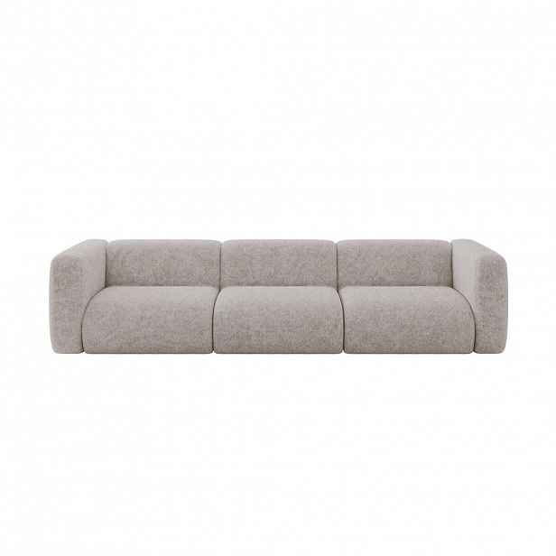 ALTDECOR MODULÁRNÍ pohovka MIRA-S2, 3místná, 319 × 89 × 70 cm, světle šedá, velur