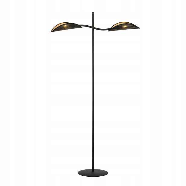 Emibig Stojací lampa Lotus LP2 Černá Béžová 2xE14 Metal Rattan