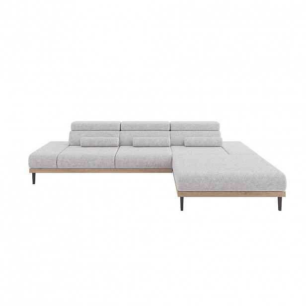 ALTDECOR ELEKTRICKÁ rohová pohovka MONA, pravá, 316x205x85 cm, šedá, velur