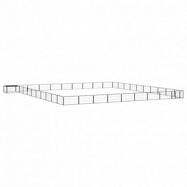 vidaXL 40panelová ohrádka pro psy černá 100 x 50 cm práškovaná ocel
