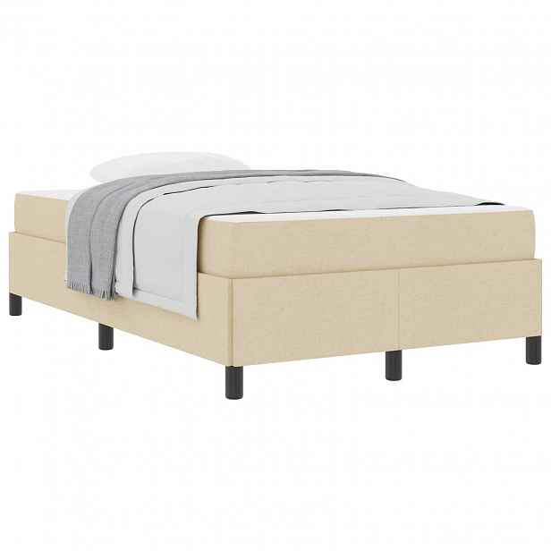 vidaXL Postel s boxspringem Krémová 120 x 190 cm textil