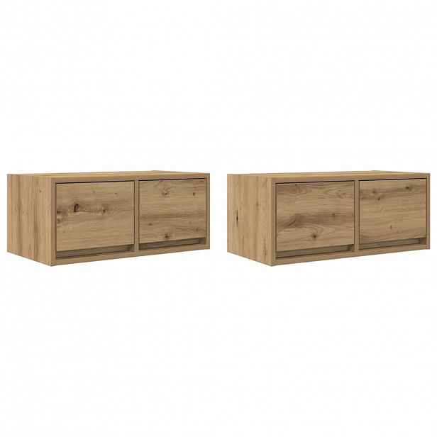 vidaXL TV skříňky 2 ks Dub Artisan 60x31x25,5 cm Dřevěné konstrukce