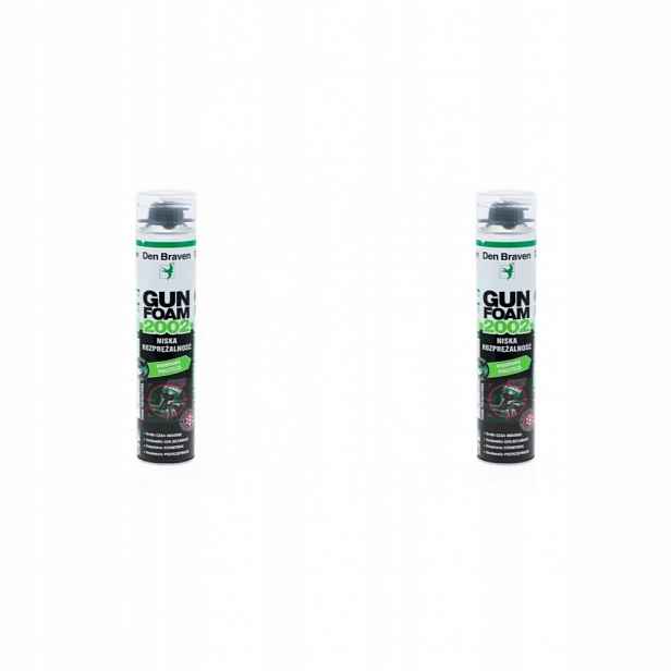 2x Den Braven Gun Foam 2002 pistolová montážní pěna 750 ml nízkotlaká