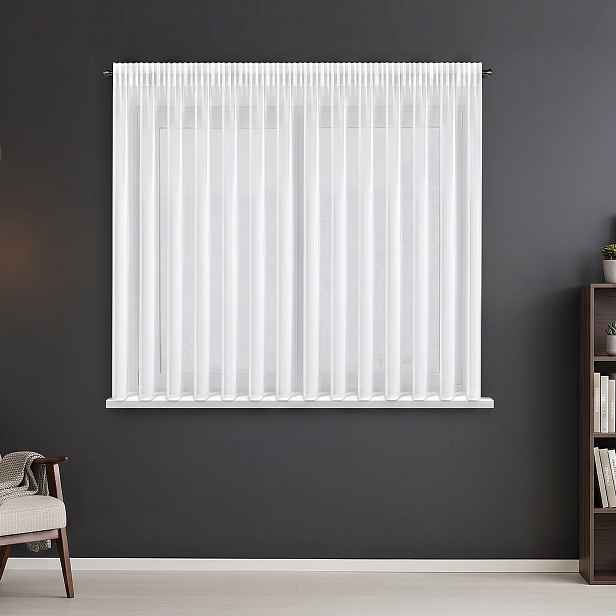 Dekorační krátká šifonová záclona s řasící páskou IZABEL TAPE 350x150 cm bílá MyBestHome