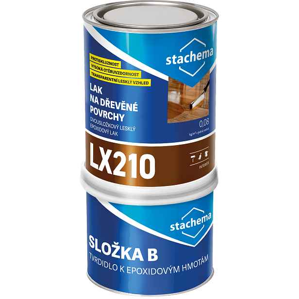 Lak na dřevěné povrchy Stachema LX210 lesk set 5 l