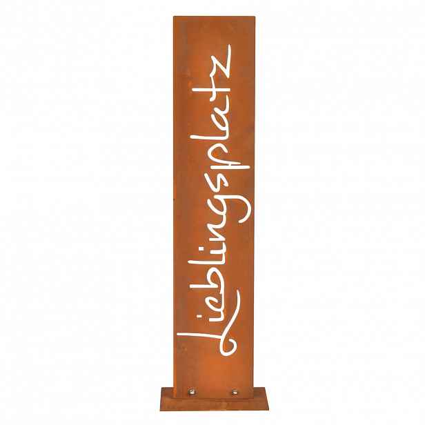 Relaxdays CEDULE Hnědá Cortenová ocel se stojanem 71 cm