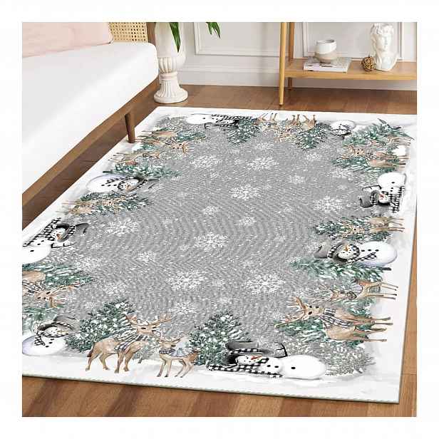 Vánoční Koberec do obývacího pokoje 160x220 cm Protiskluzový sob