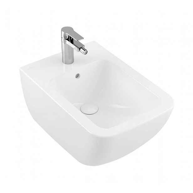 Villeroy & Boch Venticello - Závěsný bidet, s 1 otvorem pro baterii, CeramicPlus, Stone White 441100RW