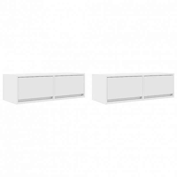 vidaXL TV skříňky 2 ks Bílá 80x31x25,5 cm Dřevěná konstrukce