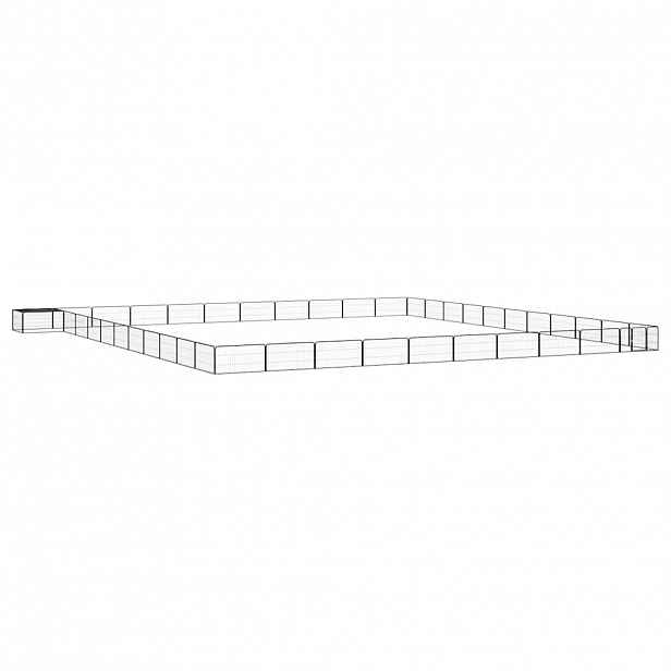 vidaXL 44panelová ohrádka pro psy černá 100 x 50 cm práškovaná ocel