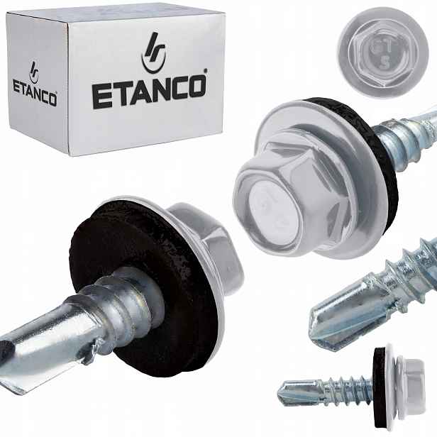 Samovrtné šrouby do kovu 5 mm 5,5 x 19 mm Ral 9006 250 ks Etanco GT5 Z14