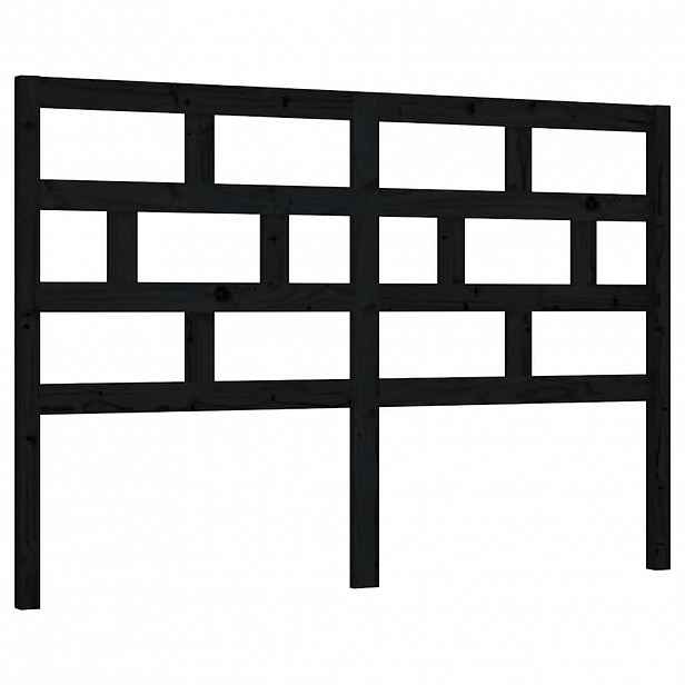 vidaXL Čelo postele černé 126 x 4 x 100 cm masivní borovice