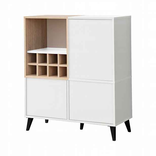 Komoda Komodee Fondi 89,9 x 35 x 102 cm, jedle scandi, bílá