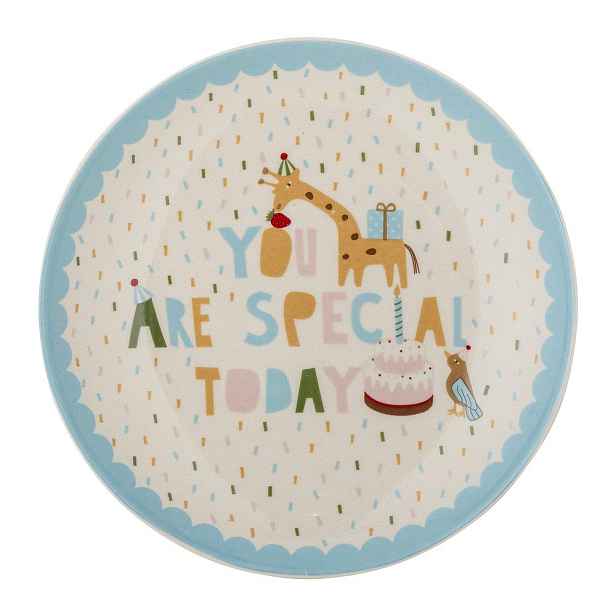 Světle modrý/krémový dětský talíř z kameniny ø 16 cm Celebrate – Bloomingville Mini