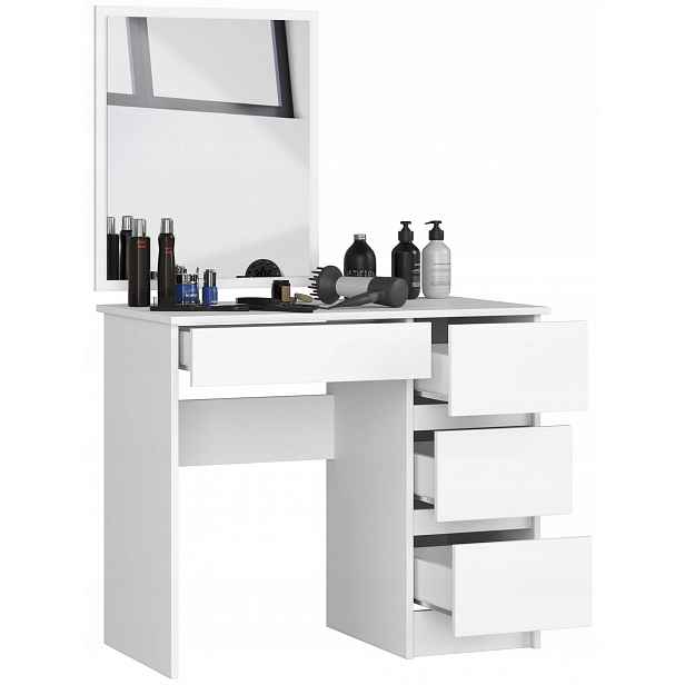 Toaletní Stolek kosmetický 90 cm bílá pravá barva T-6/SL 50x60 Akd