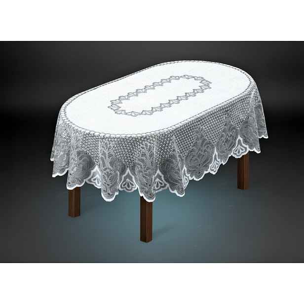 Žakárový ubrus CVETA oválný více rozměrů šedá MyBestHome Rozměr: 180x130 cm