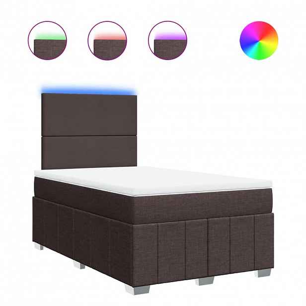 vidaXL Box spring postel s matrací tmavě hnědá 120x190 cm textil