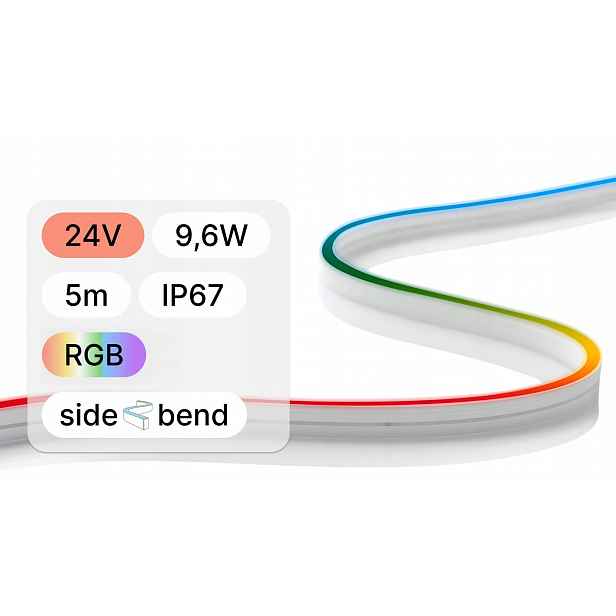 Barevný Led Rgb neonový zahradní had 24V IP67 5 metrů
