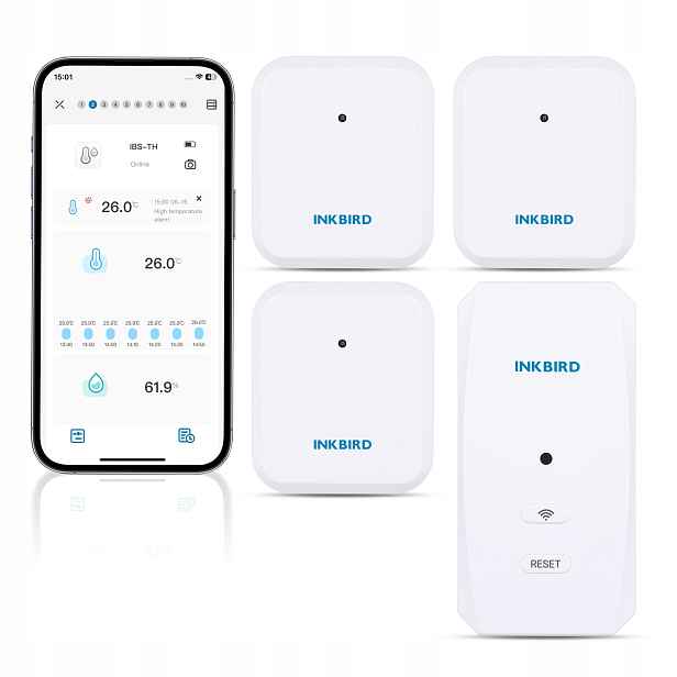 Senzor teploty a vlhkosti Inkbird 3 ks WiFi