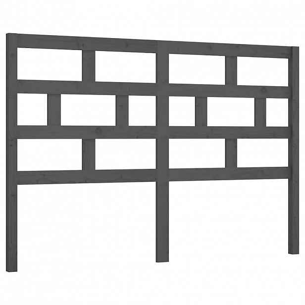 vidaXL Čelo postele šedé 141 x 4 x 100 cm masivní borovice