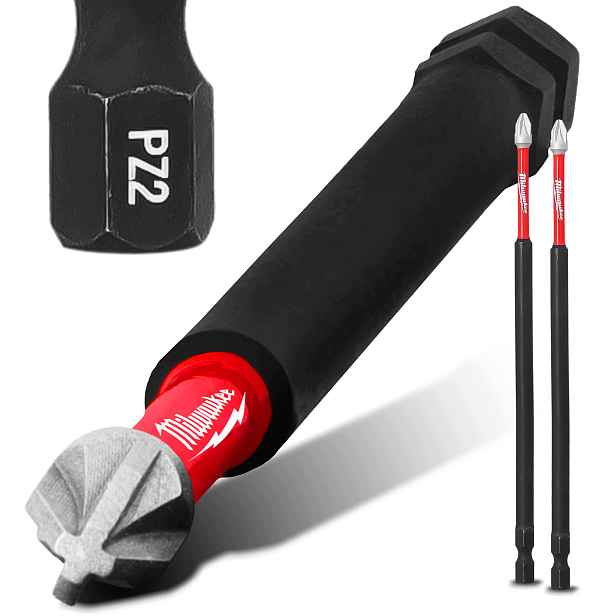 2x Úderový bit Milwaukee PZ2 150 mm Magnetická Koncovka Šroubováku Pozidriv