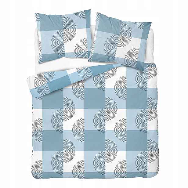 Povlečení Flanelové 160x200 Geometrické modré