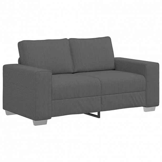 vidaXL Loveseat Sofa tmavě šedé 160x77x82 cm manšestrová tkanina