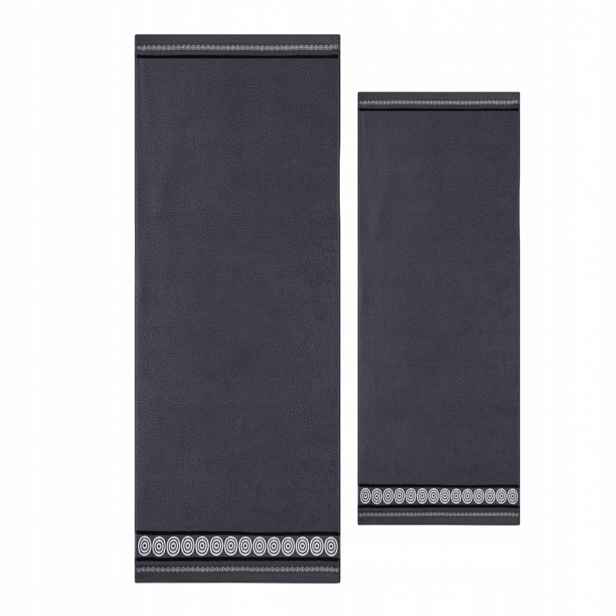 Zwoltex Rondo 2 sada ručníků osuška černá 50x90 70x140