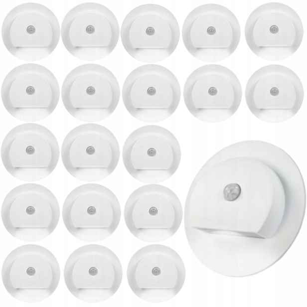 20 x Schodišťová Lampa Kulatá Led 230V S Detektorem V Objímce